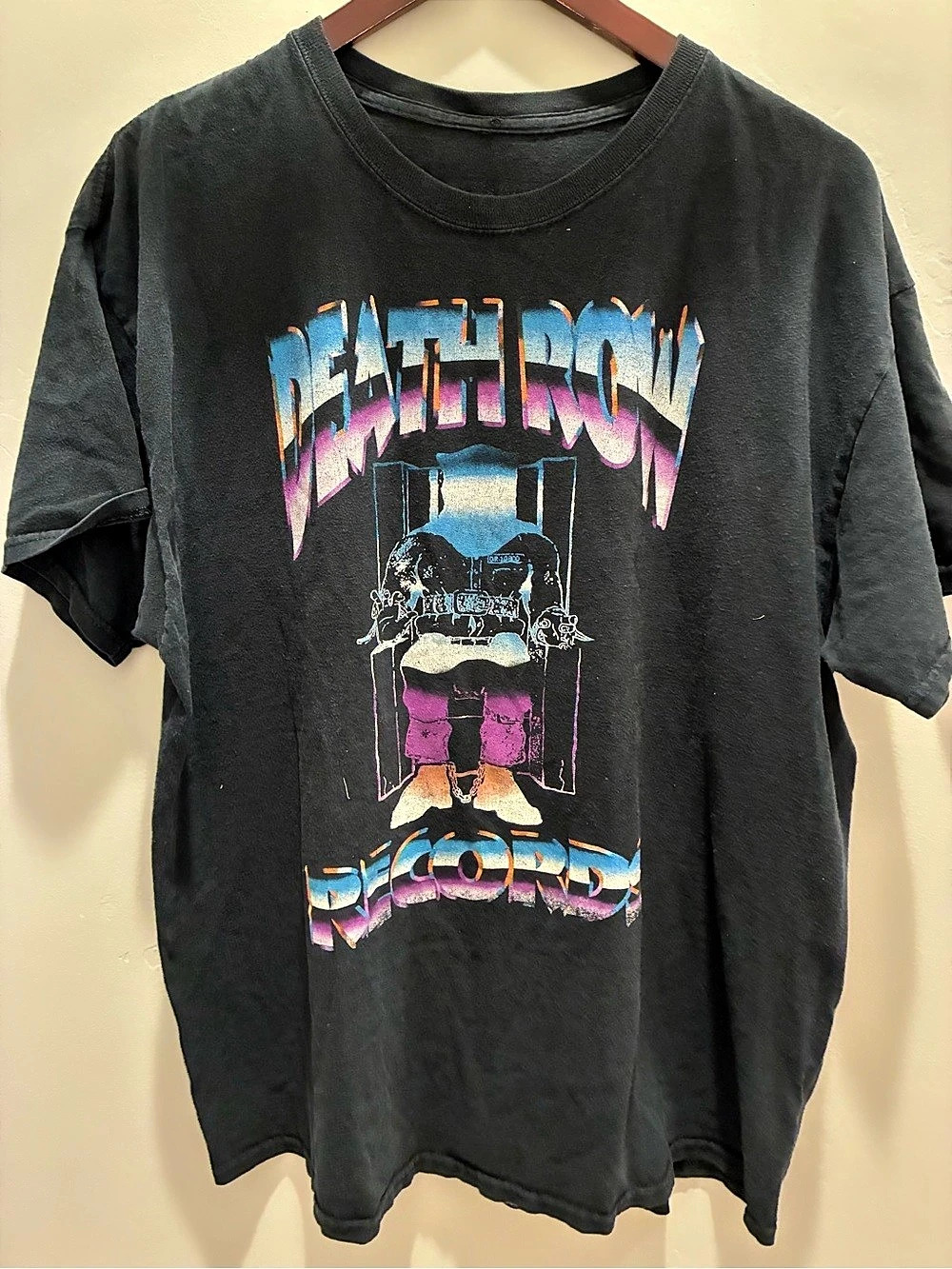 Death Row Records Electric Chair Graphic T-Shirt Tee in Black